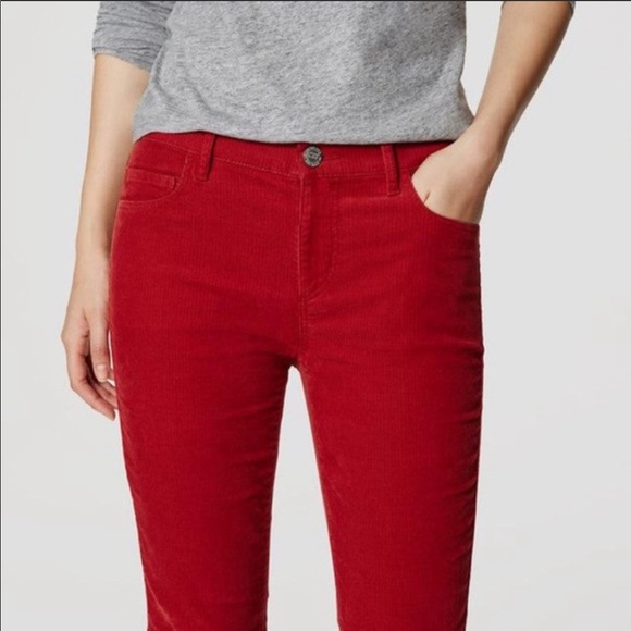 LOFT Pants - Cherry red corduroy boot cut pants
